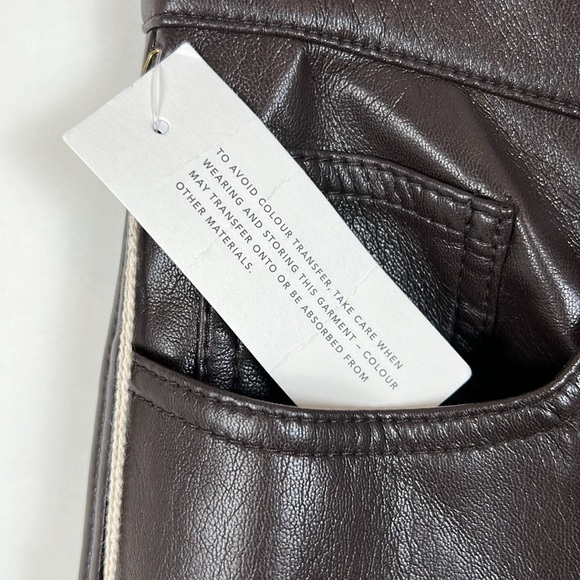 NWT Wilfred Melina Vegan Leather Pants Mocha Brown | Size 10 - Picture 8 of 9